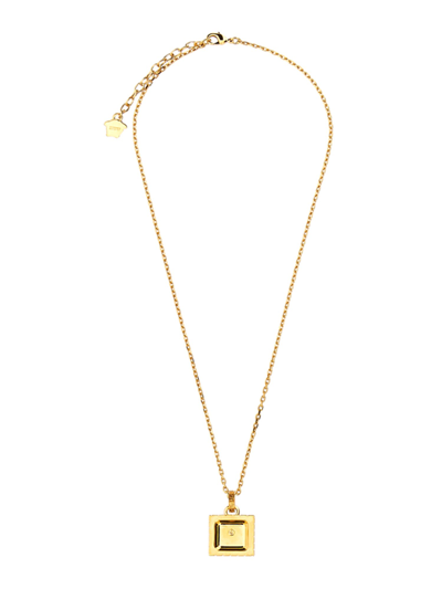 Shop Versace Medusa Square Necklace In Oro
