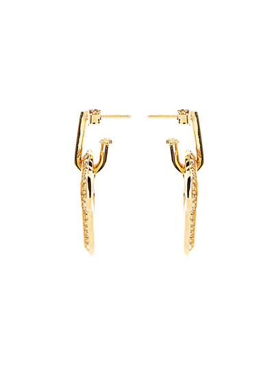 Shop Versace Medusa Earrings Curves In Oro