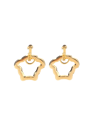 Shop Versace Medusa Earrings Curves In Oro