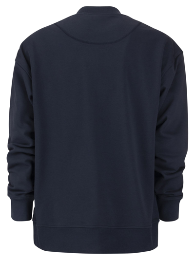 Shop Moose Knuckles Marine Park - Crew-neck Sweatshirt In Dark Blue