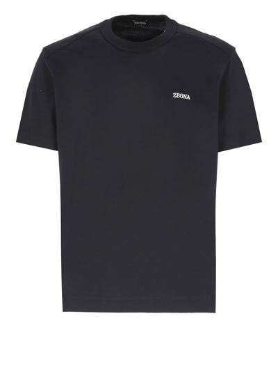 Shop Z Zegna T-shirt With Logo In Blue