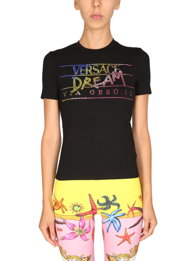 Shop Versace Crewneck T-shirt In Nero