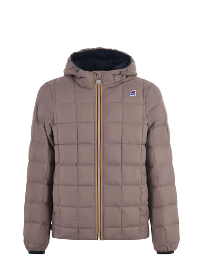 Shop K-way Jacques Thermo Plus 2 Double Reversible Down Jacket In Blu/beige