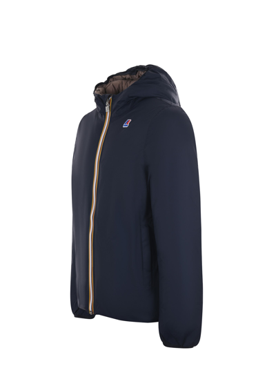 Shop K-way Jacques Thermo Plus 2 Double Reversible Down Jacket In Blu/beige