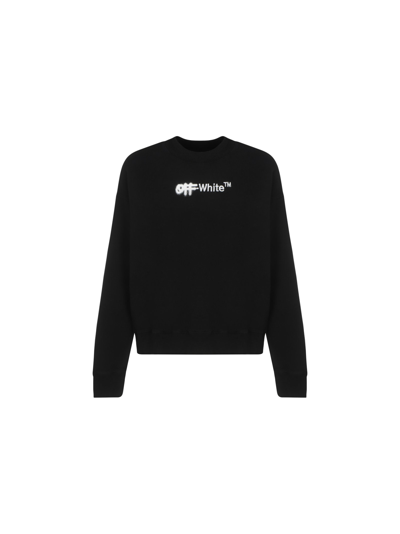 Shop Off-white Spray Helv Sweatshirt In Black/white