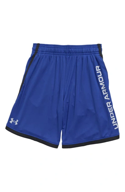 Shop Under Armour Kids' Ua Stunt 3.0 Performance Athletic Shorts In Royal / / Mod Gray