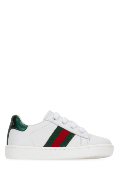 Shop Gucci Kids New Ace Low In White