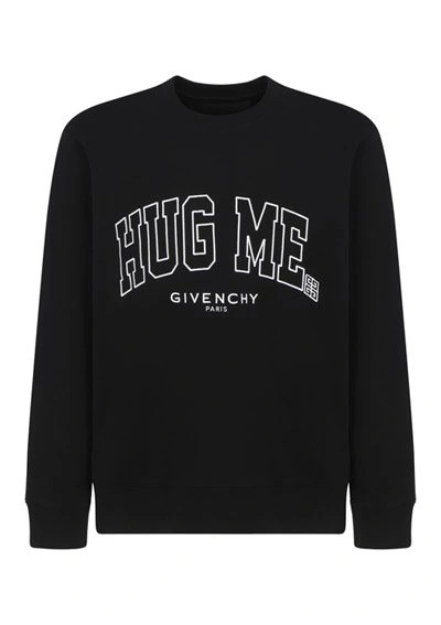 Shop Givenchy Logo Printed Crewneck Sweatshirt In Black