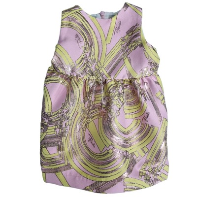 Shop Emilio Pucci Junior Graphic Printed Crewneck Sleeveless Dress In Multi