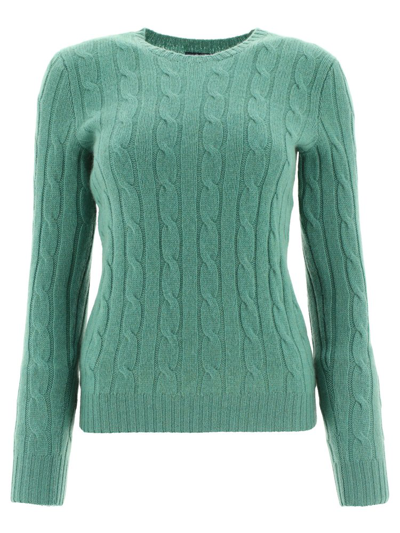 Shop Polo Ralph Lauren Cable Knitted Jumper In Green