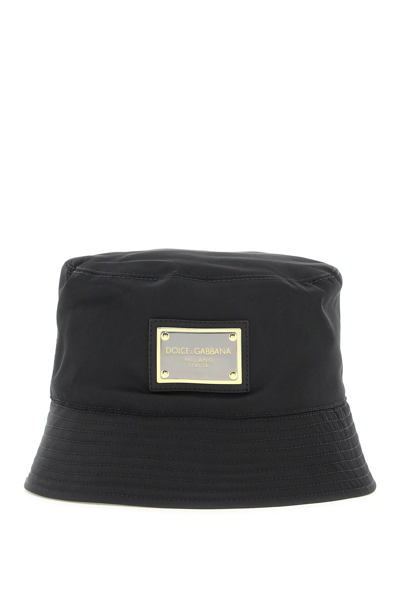 Shop Dolce & Gabbana Nylon Bucket Hat In Black