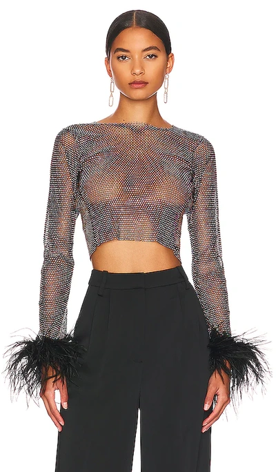 Santa Feathers Top In Black