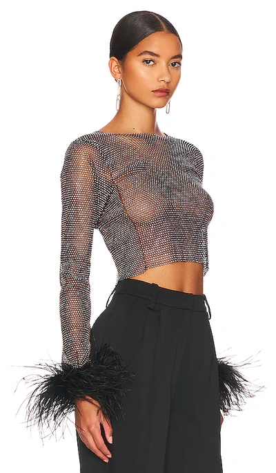 Santa Feathers Top In Black