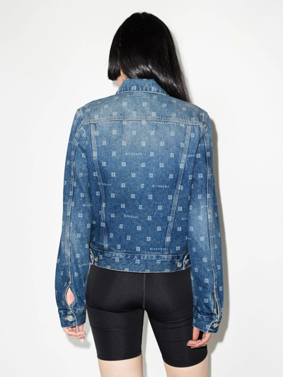 Shop Givenchy 4g Monogram Denim Jacket In Blue