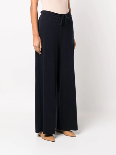 Shop Jil Sander Wide-leg Cashmere Track Pants In Blue