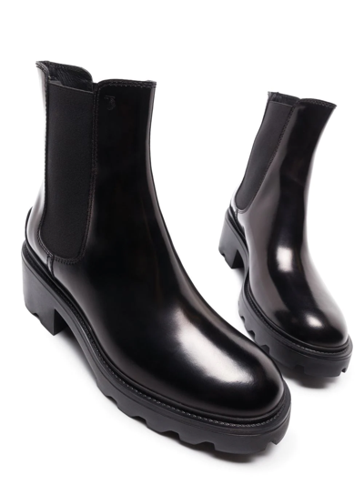 Shop Tod's Lug-sole Chelsea Boots In Black