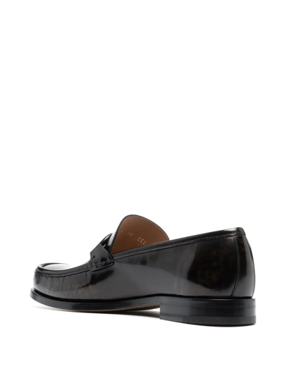 Ferragamo Leather Loafers In Brown
