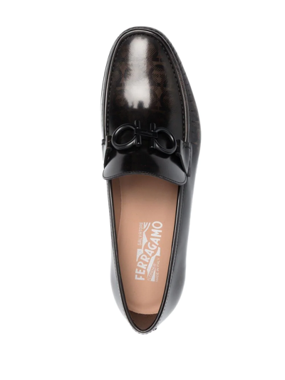 Ferragamo Leather Loafers In Brown