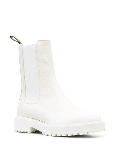 Shop Doucal's Mid-calf Leather Boots In White