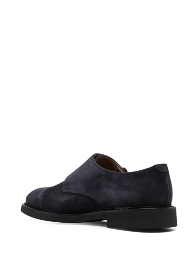 Shop Doucal's Double-buckle Suede Shoes In Blue