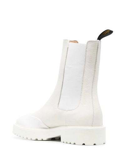 Shop Doucal's Mid-calf Leather Boots In White