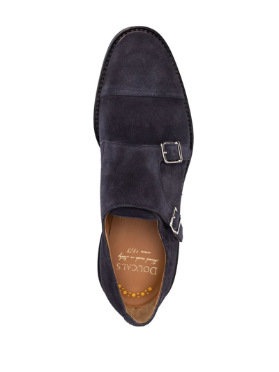 Shop Doucal's Double-buckle Suede Shoes In Blue