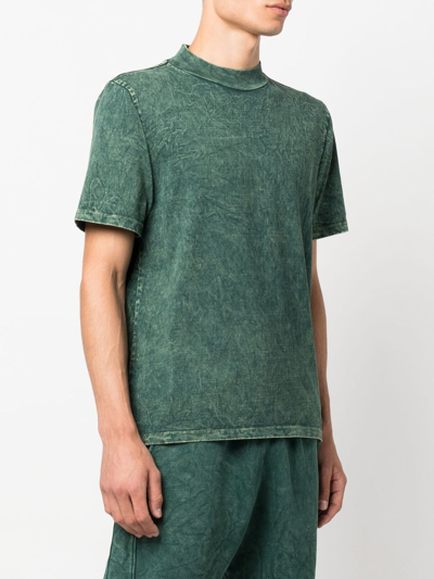 Shop Les Tien Faded-effect T-shirt In Green