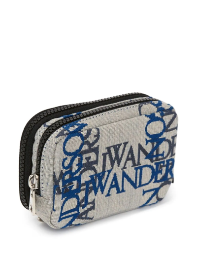 Shop Jw Anderson Logo Jacquard Zip Pouch In Grey