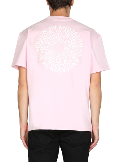 Shop Jw Anderson Vortex Logo T-shirt In Pink