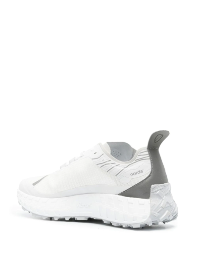 Norda 001 Neoprene-trimmed Mesh Running Sneakers In White