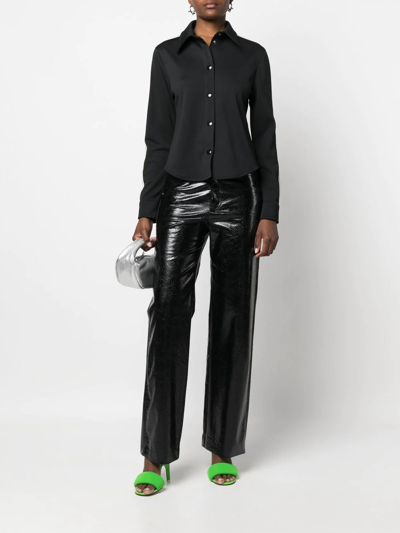 Palm Angels Stripe-detail Slim Shirt In Black