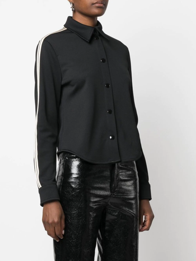 Palm Angels Stripe-detail Slim Shirt In Black