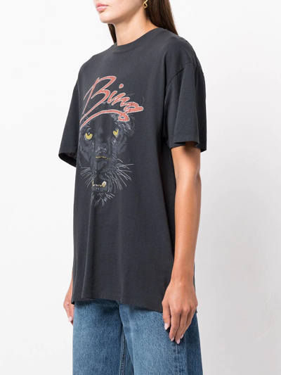 Shop Anine Bing Graphic-print Short-sleeve T-shirt In Black