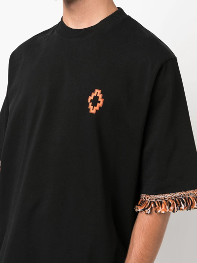 Marcelo Burlon County Of Milan Fringed-trim T-shirt In Black