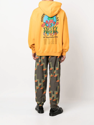 Marcelo Burlon County Of Milan Logo-print Pullover Hoodie In Yellow