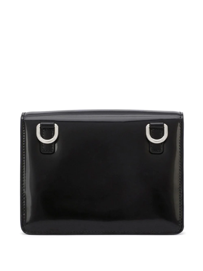 Shop Dolce & Gabbana 3.5 Polished Leather Crossbody Bag In Black