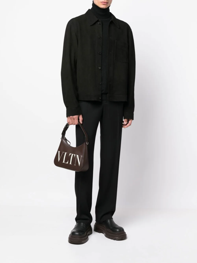 Valentino Vltn Hobo Tote Bag In Brown
