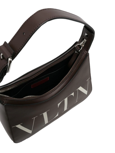 Shop Valentino Vltn Hobo Tote Bag In Brown