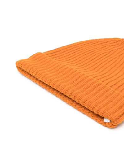 Shop Boglioli Chunky Ribbed-knit Beanie In Orange