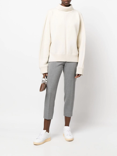 Peserico Slim-fit Cropped Trousers In Grey