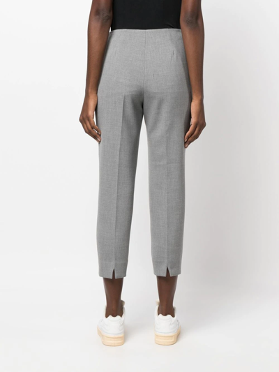 Shop Peserico Slim-fit Cropped Trousers In Grey