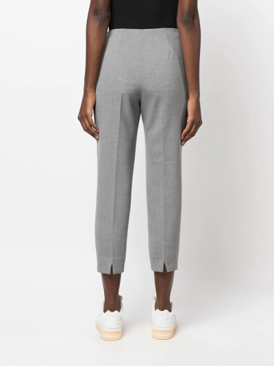 Peserico Slim-fit Cropped Trousers In Grey