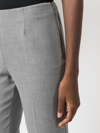 Peserico Slim-fit Cropped Trousers In Grey