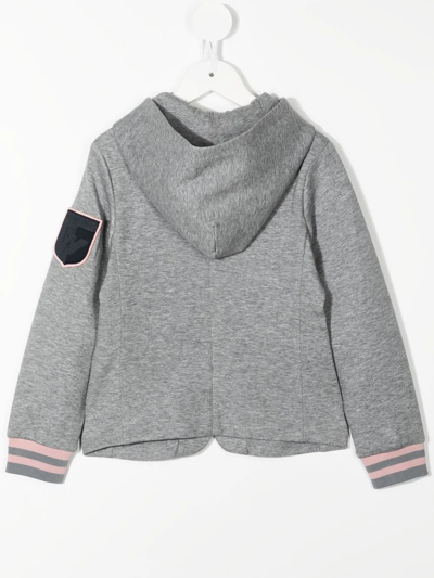Shop Emporio Armani Logo-patch Hooded Jacket In Grey