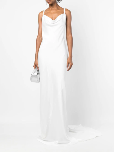 Norma Kamali Criss-cross Bias-cut Gown In White