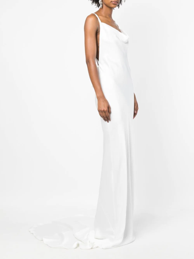 Norma Kamali Criss-cross Bias-cut Gown In White