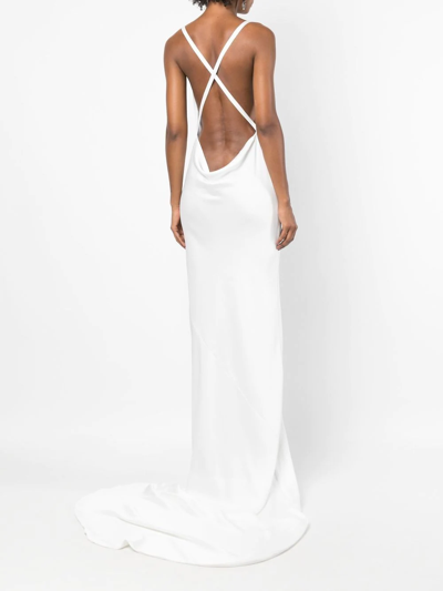 Norma Kamali Criss-cross Bias-cut Gown In White