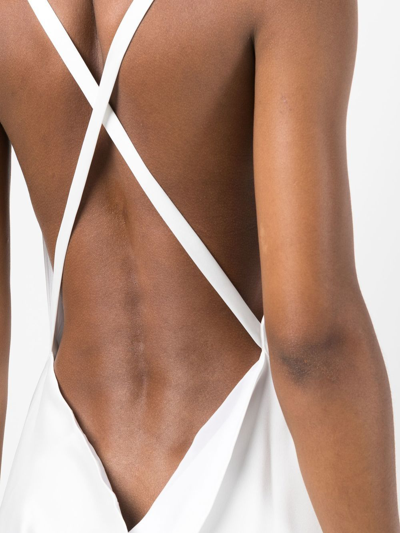 Norma Kamali Criss-cross Bias-cut Gown In White