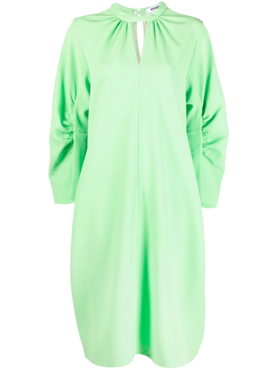 Shop Vivetta Keyhole Stretch-jersey Dress In Green