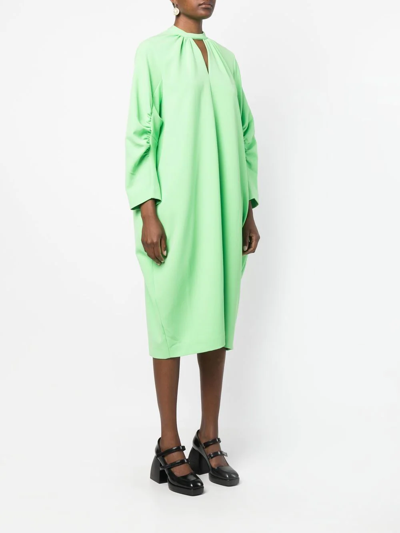 Shop Vivetta Keyhole Stretch-jersey Dress In Green